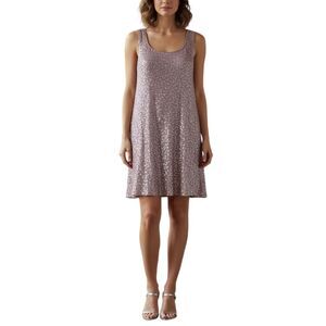 EILEEN FISHER M Mauve Rose Gold Sequin Shift Mini Dress